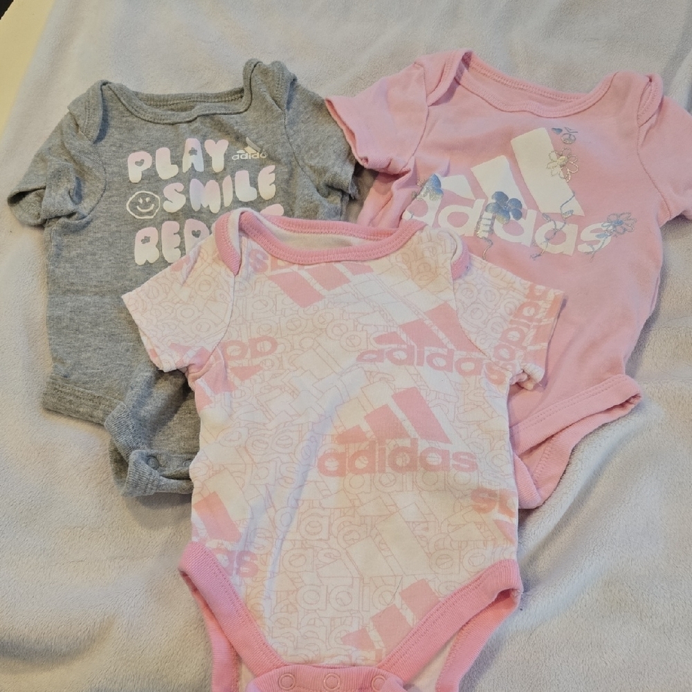Adidas Kids One Piece Set - Pink and Gray